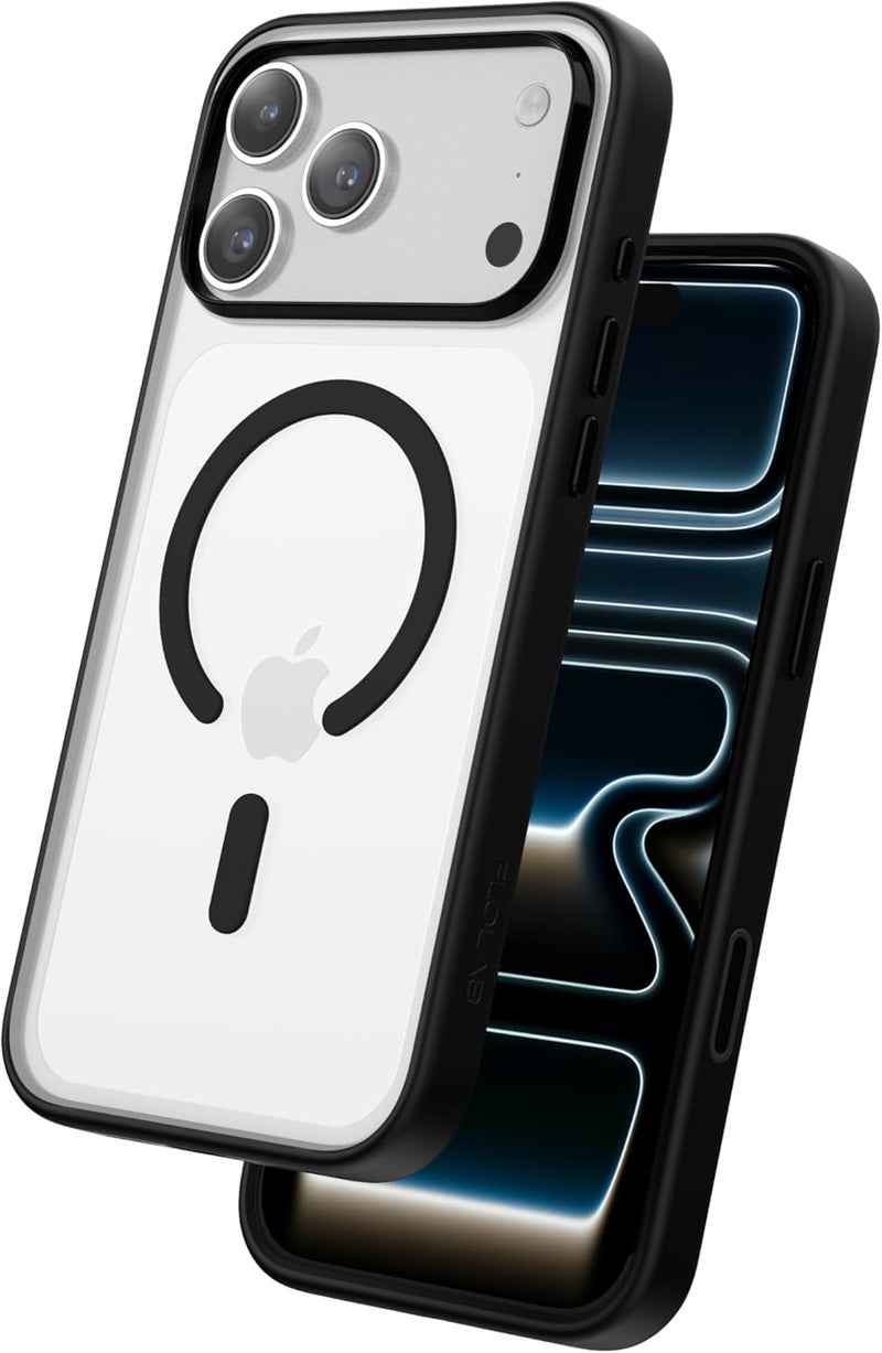FLOLAB Surtect Tri-Fusion Magnetic for iPhone 17 Pro Case Protective Slim Design Magsafe Compatible Military Grade - Black Matte Translucent - Image 1