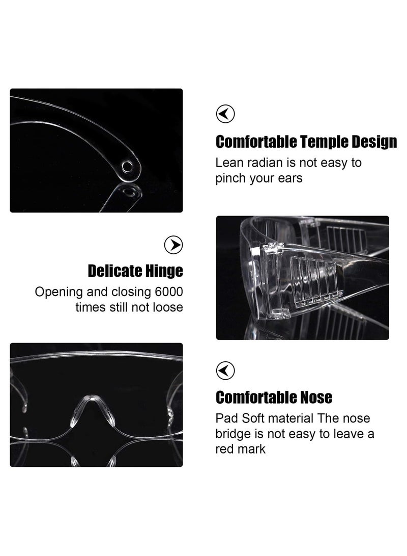 3Pairs Safety Goggle Glasses Clear Safety Goggles Anti-Fog Protective Polycarbonate Eyewear with Impact Resistant Lens for Construction Laboratory Outdoor Work Eye Protection - Image 3