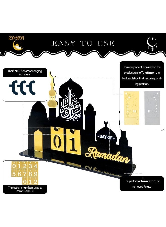 TPGP Ramadan Advent Calendar 2025 30 Days Ramadan Countdown Calendars Eid Mubarak Centerpieces Decorations Parties Islam Muslim Decor for Home Office Table  - Image 5