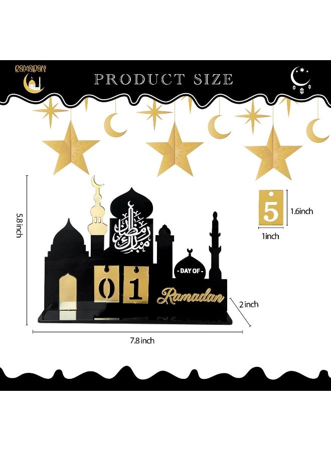 TPGP Ramadan Advent Calendar 2025 30 Days Ramadan Countdown Calendars Eid Mubarak Centerpieces Decorations Parties Islam Muslim Decor for Home Office Table  - Image 4