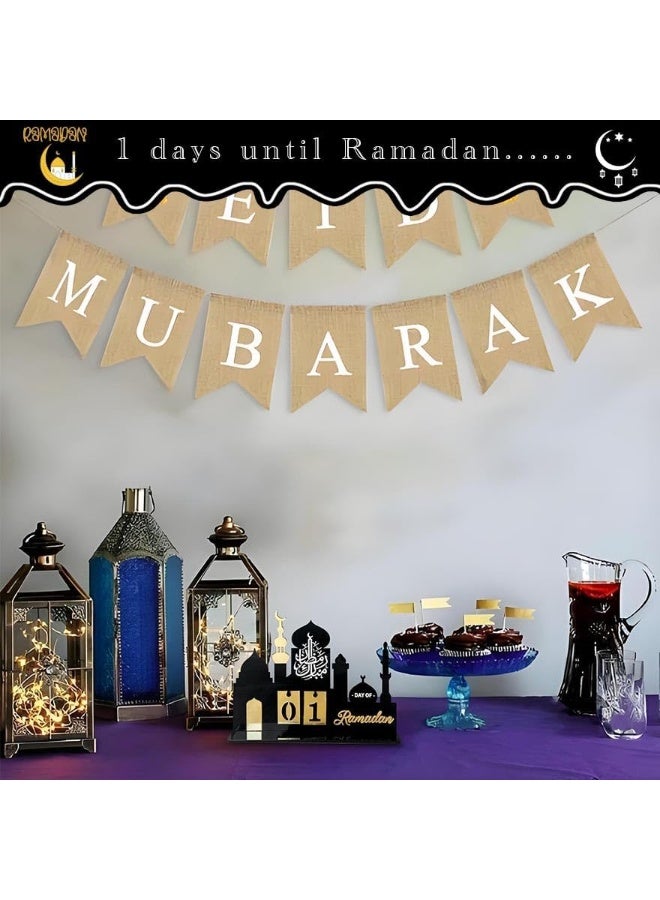 TPGP Ramadan Advent Calendar 2025 30 Days Ramadan Countdown Calendars Eid Mubarak Centerpieces Decorations Parties Islam Muslim Decor for Home Office Table  - Image 2