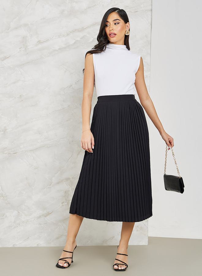 Styli مطوي ألف خط تنورة ميدي  - Image 1