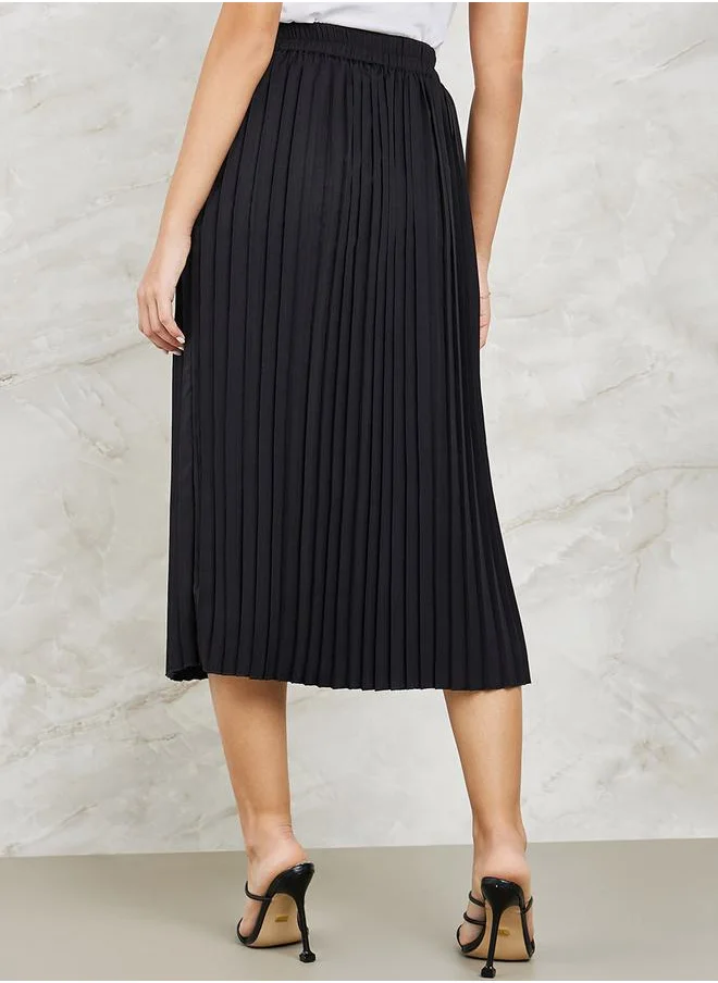 ستايلي Pleated A-Line Midi Skirt