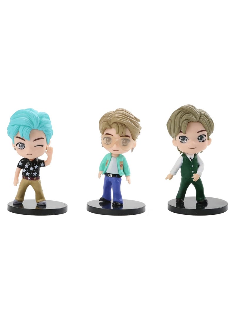 General 7 Pcs Bulletproof Boys Group Cake Bowler Hat Dolls, PVC Model Toys Cute Boys Group A.R.M.Y Movable Mannequin Dolls Girls Gift  - Image 3