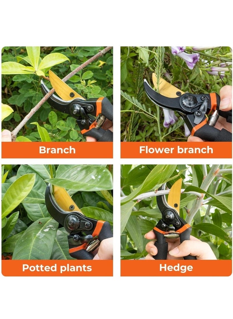 كيلا مقصات تقليم جانبية للحديقة مقصات تقليم سهلة لنباتات العنب وحدائق البونساي تقليم أغصان الأشجار والزهور بسهولة باستخدام شفرات حادة من الفولاذ SK5 ومقبض ناعم مبطن - Image 4