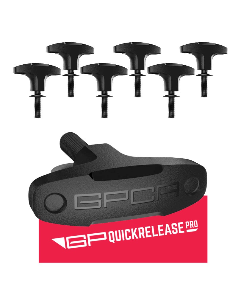 GPCA â€“ Quick Release Hardtop Bolts, M8 25mm Thumbscrew for Ford Bronco Hardtop Removal, Jeep Wrangler JL Accessories & Cargo Tie Down GP Anchor PRO w/o Nut, 6 Pack (Black) - Image 1