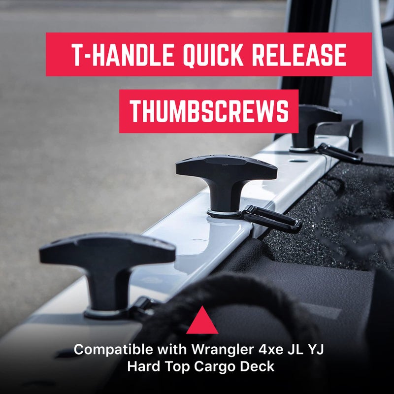 GPCA â€“ Quick Release Hardtop Bolts, M8 25mm Thumbscrew for Ford Bronco Hardtop Removal, Jeep Wrangler JL Accessories & Cargo Tie Down GP Anchor PRO w/o Nut, 6 Pack (Black) - Image 2