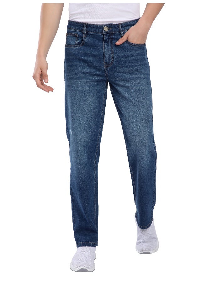 Beyoung Fade Blue Whisker Regular Fit Jeans for men  - Image 3