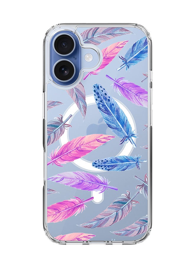 Stylizedd Classic Clear MagSafe Case for iPhone 17 , Hybrid Soft Case Flexible Edges Anti Drop TPU PC Gel Thin Transparent Cover [ Designed for iPhone 17 ] - Feather Colors