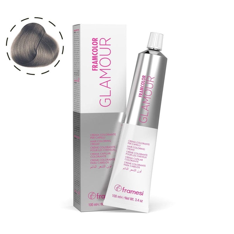 فراميسي مورفوسيس FRAMESI FRAMCOLOR GLAMOUR 8.61 — أشقر فضي‑بنفسجي فاتح (100مل) — صبغة شعر دائمة احترافية - Image 1