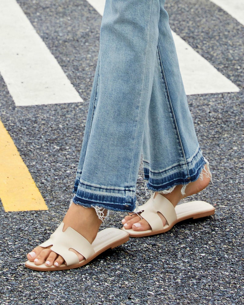 Stratuxx Kaze Open Toe Flat Dress Sandals Womens Slide Comfortable Summer Black, White, Tan Sandals for Women - Image 2
