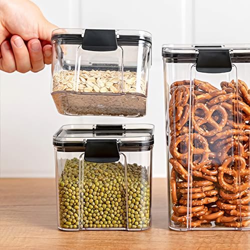 KWER 700Ml Air Tight Container Set For Home Kitchen Items Storage Containers Set Food Containers (Plastic, Pack Of 4), Black - Image 5