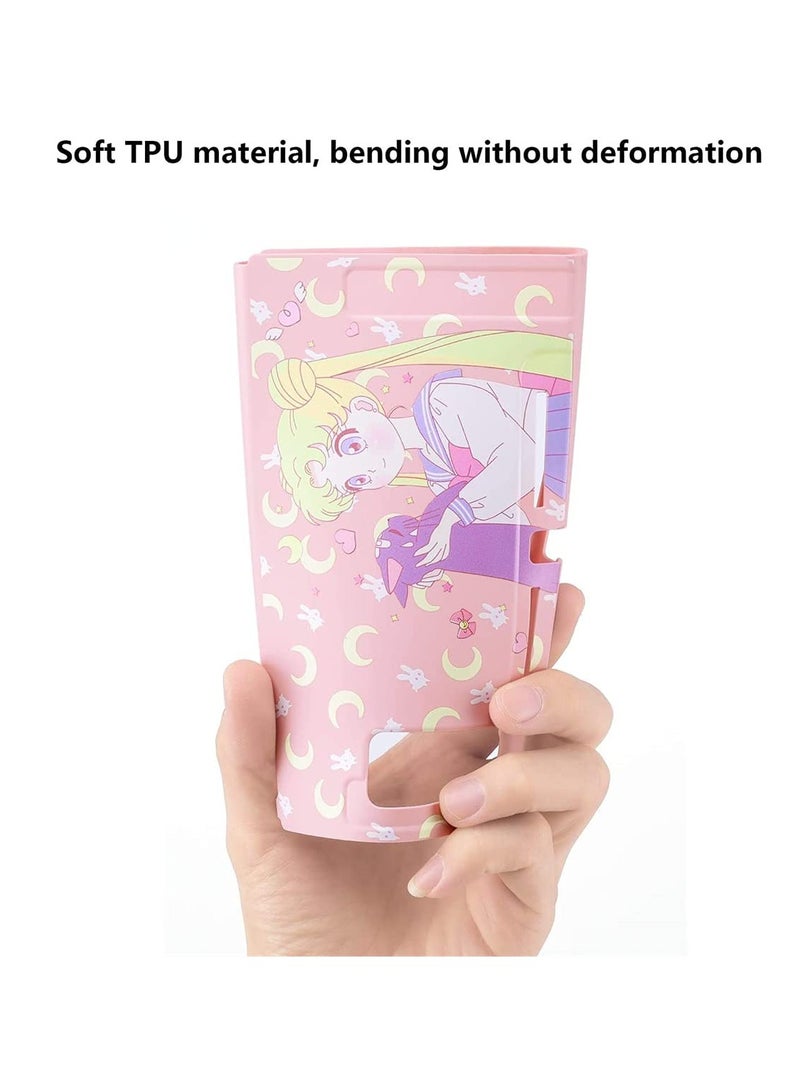 Switch Protective Cover,Cute Liquid Silicone Protective Case for Switch, Soft Slim Grip Cover Shell for Console and Joy Con, Scratch, Crack Resistant, Easy Install (Sailor Moon) - Image 5