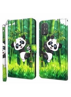 For Motorola Moto G Power 2022 3D Painting Pattern TPU + PU Phone Case(Panda Climbing Bamboo)