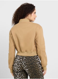 Ginger Suede Look Bomber Jacket  - Image 2