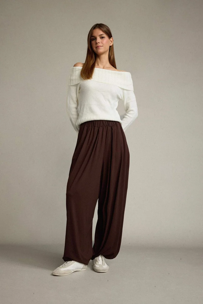ديفاكتو Baggy Fit Regular Waist Jogger Modal Trousers