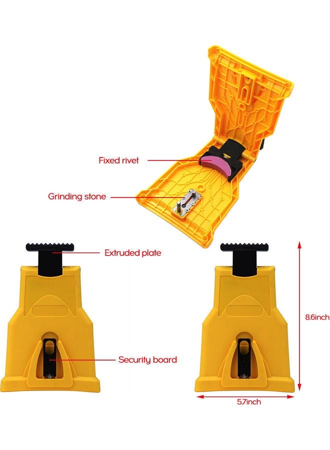 NIBEMINENT Chain Saw Sharpener with 3 Sharpening Stones Multicolour 22.50 X 4.50 10.70cm - Image 2