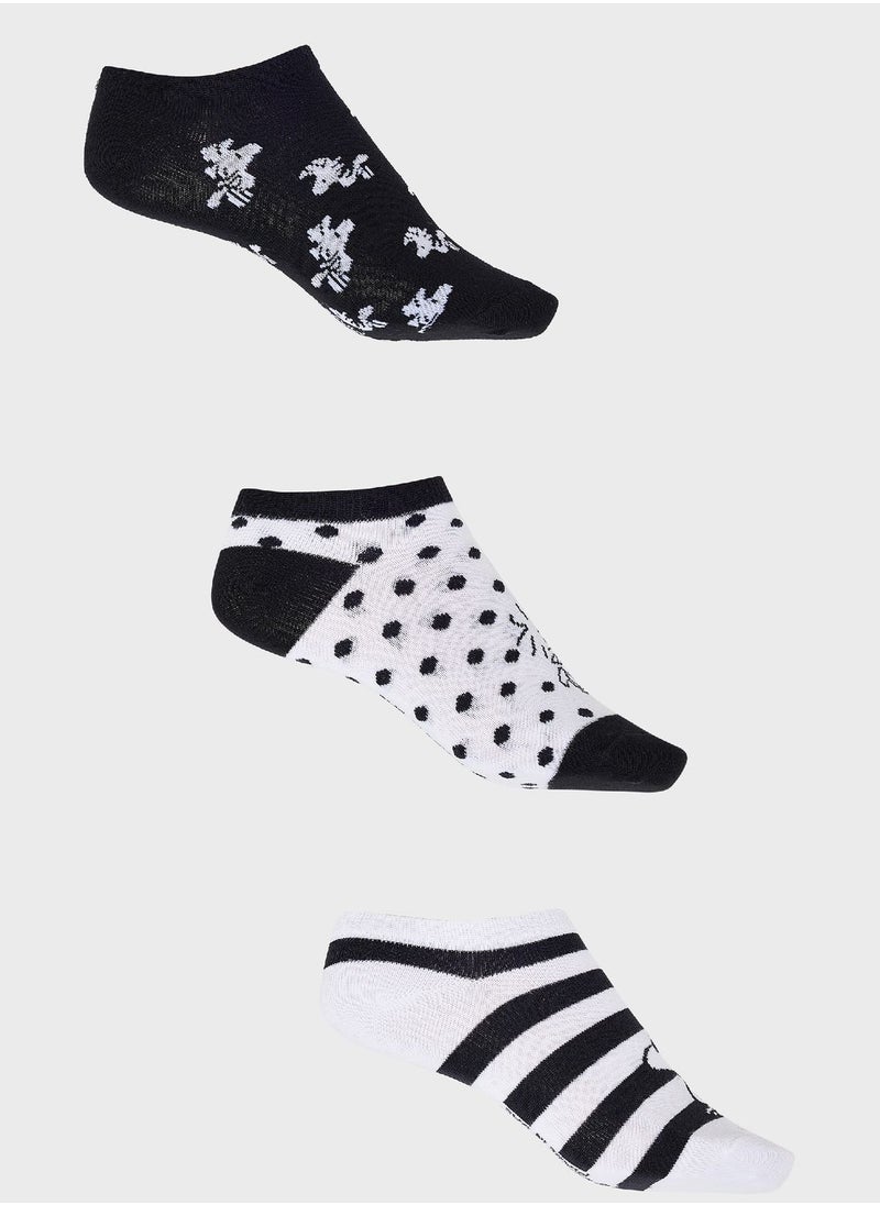 Peanuts - 3 Pack Low Cut Printed Socks - Image 1