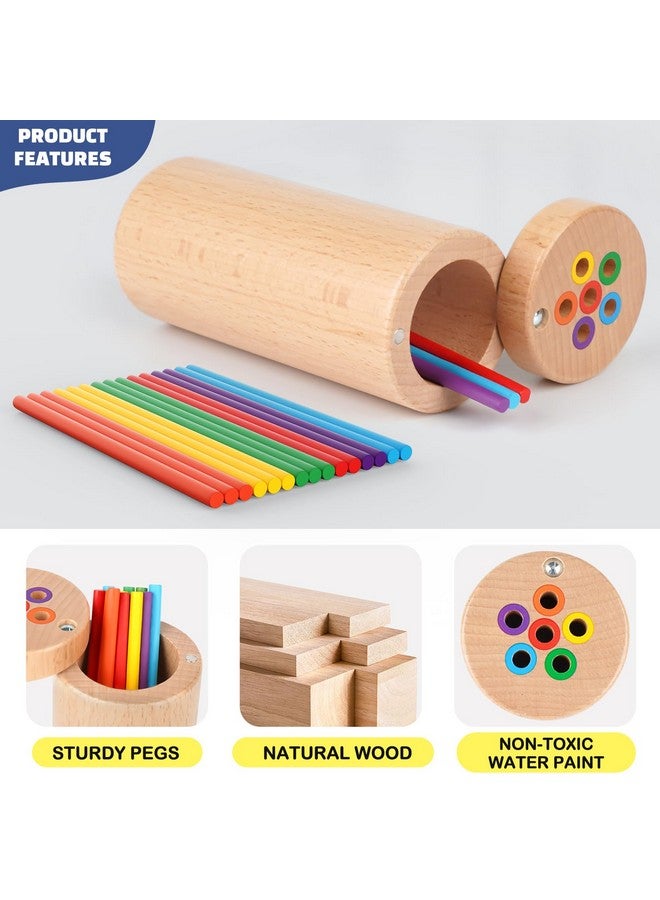 فانبلاي ألعاب مونتيسوري للأطفال الصغار من عمر 2 إلى 3 سنوات، ألعاب حركية دقيقة متطابقة الألوان للأطفال الصغار، 3 ألعاب حسية ألعاب تعليمية خشبية لعمر سنتين - Image 3