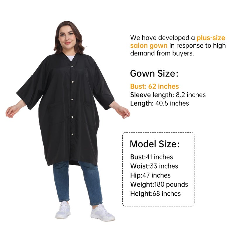 PERFEHAIR Salon Client Gown Capes - Plus Size Hair Coloring Wrap Kimono Style - Lightweight & Soft - Hair Stylist, Dogs Grooming Smock with 2 Pockets - 5 Snap Closures - Image 1