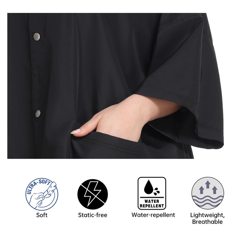 PERFEHAIR Salon Client Gown Capes - Plus Size Hair Coloring Wrap Kimono Style - Lightweight & Soft - Hair Stylist, Dogs Grooming Smock with 2 Pockets - 5 Snap Closures - Image 3