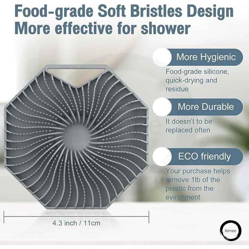 Bitrexup Silicone Body Scrubber | Silicon bathing brush Silicone Body Brush | Dry Exfoliating Brush Gentle Exfoliating for Women,Men and Babies with Sensitive Skin (GREY) - Image 5