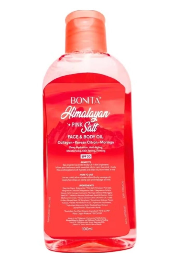 بونيتا زيت للوجه والجسم بملح الهيمالايا الوردي - 100 مل
