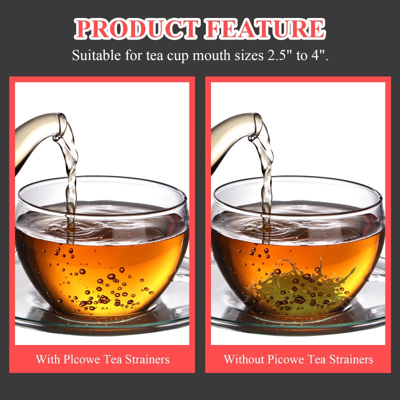Bonsicoky 2 Pack Tea Strainer Bowl, Stainless Steel Loose Leaf Tea Filter for 2.5-4 Inch Cup Mouth, Gold - Image 4