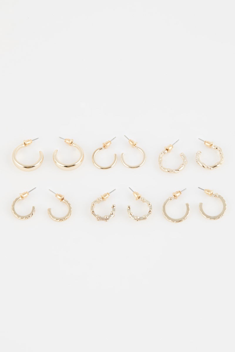 DeFacto Gold Woman Woman 6 Piece Gold Hoop Earrings Casual - Image 1