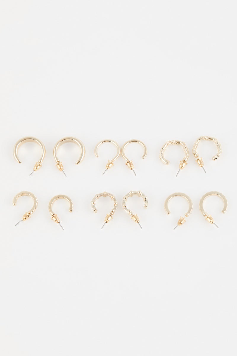 DeFacto Gold Woman Woman 6 Piece Gold Hoop Earrings Casual - Image 3