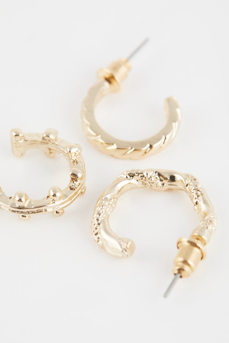 DeFacto Gold Woman Woman 6 Piece Gold Hoop Earrings Casual - Image 2