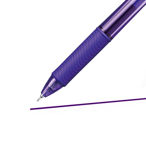 Pentel 0.5mm EnerGel-X Retractable Liquid Gel Pen with Needle Tip and Violet Ink, Box of 12 (BLN105-V) - Image 4