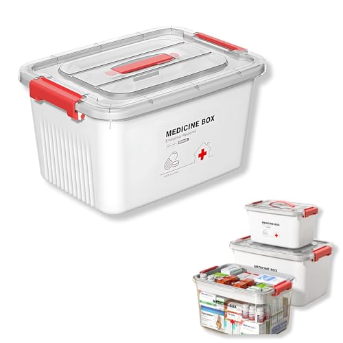 KREPS® Plastic Medicine Box, Medical First Aid Multi-Purpose Storage Organizer, Emergency Kit, Availbale in Multiple Size (WHITE, LARGE) - Image 1