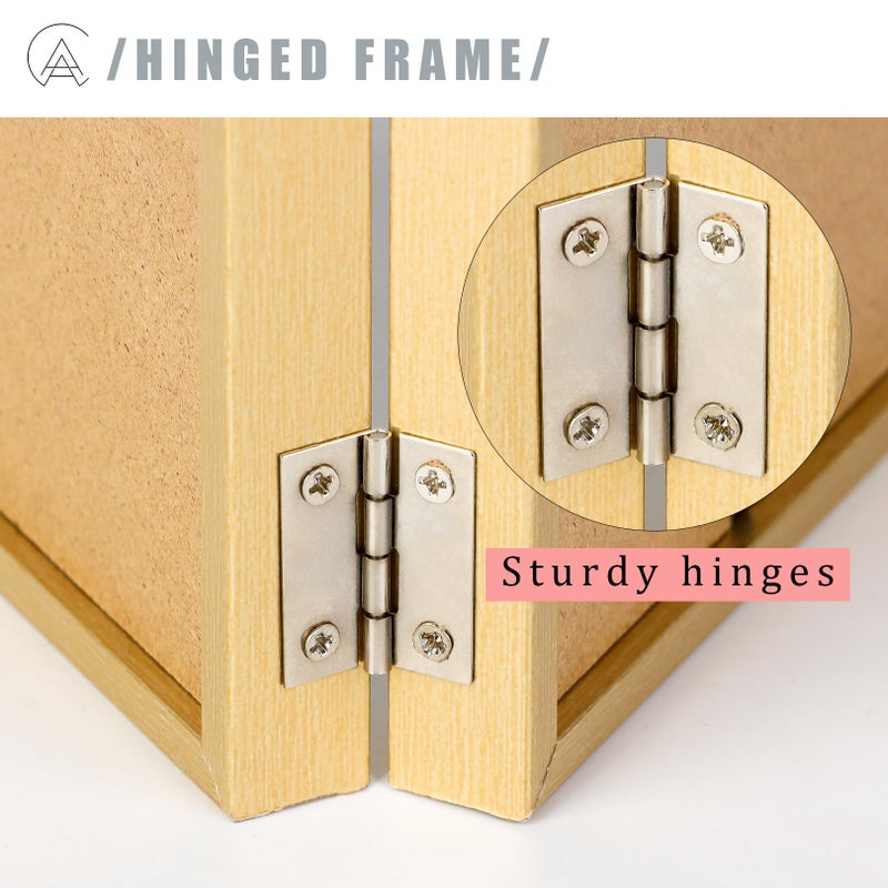 AEVETE 5x7 Picture Frames Double Hinged Wood Folding Photo Frames Vertical with Real Glass Front  Gold - Image 5