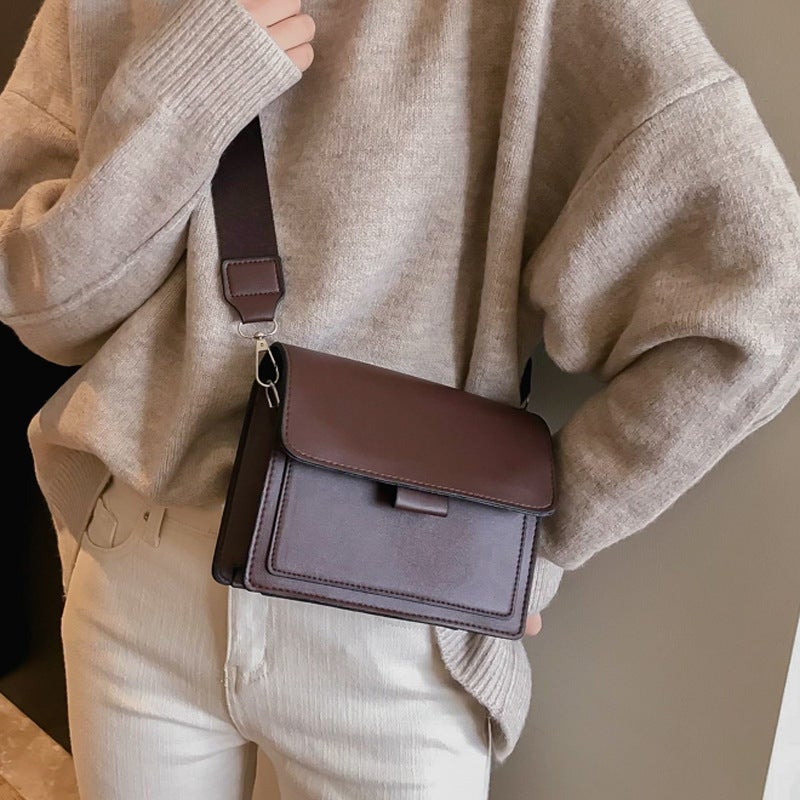 New Small Bag Women'S 2023 Spring New Trendy Ins All-Match Wide Shoulder Strap Small Square Bag Retro Shoulder Crossbody Bag - Image 2
