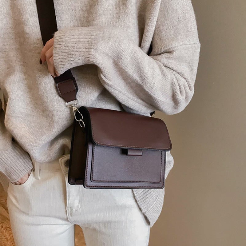 New Small Bag Women'S 2023 Spring New Trendy Ins All-Match Wide Shoulder Strap Small Square Bag Retro Shoulder Crossbody Bag - Image 3