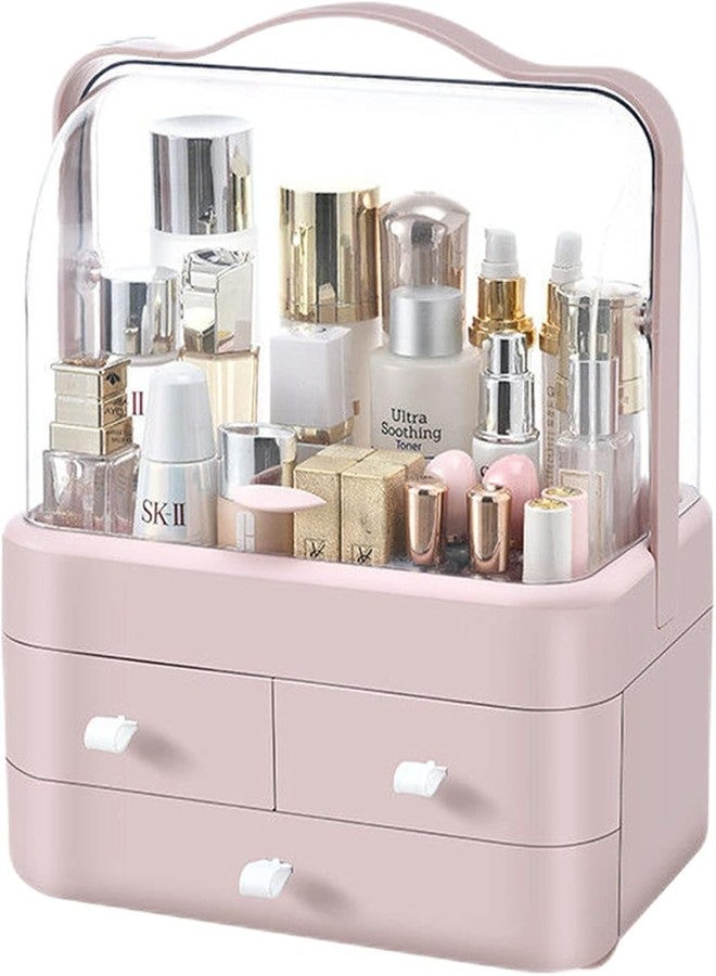 GNEY Cosmetics Box, Skin Care, Storage Box, Makeup, Cosmetic Tool Storage Box, Large Capacity, Tabletop Drawer Storage, Makeup, Jewelry, Desk Storage, Small Items, Divider, Desk Organizer (Pink) - Image 5