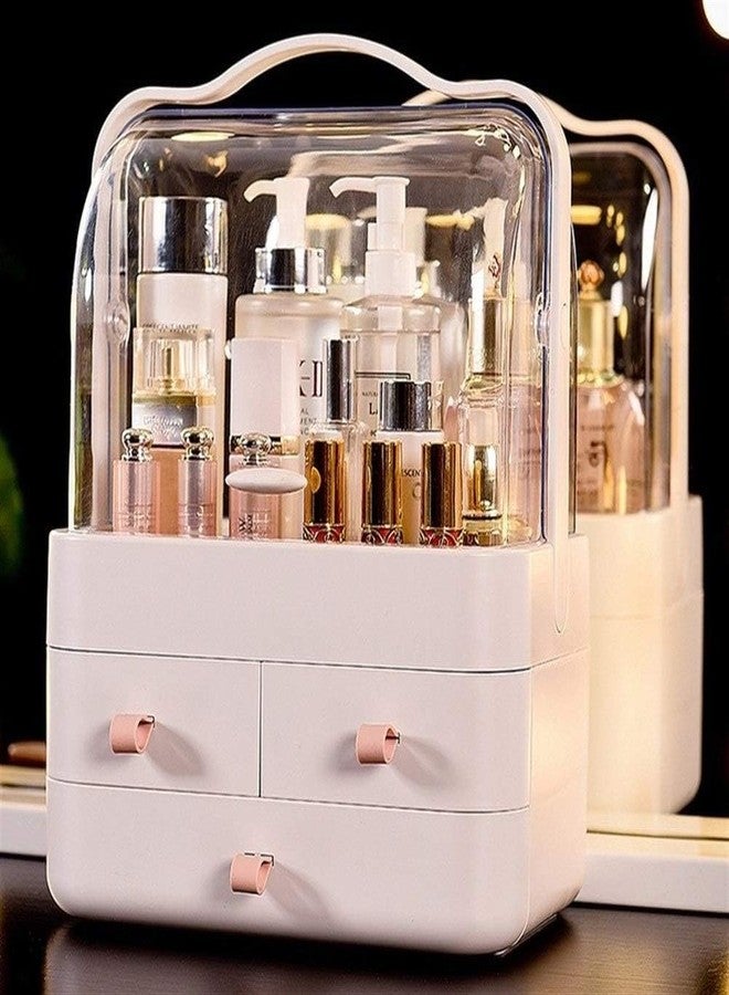 GNEY Cosmetics Box, Skin Care, Storage Box, Makeup, Cosmetic Tool Storage Box, Large Capacity, Tabletop Drawer Storage, Makeup, Jewelry, Desk Storage, Small Items, Divider, Desk Organizer (Pink) - Image 1