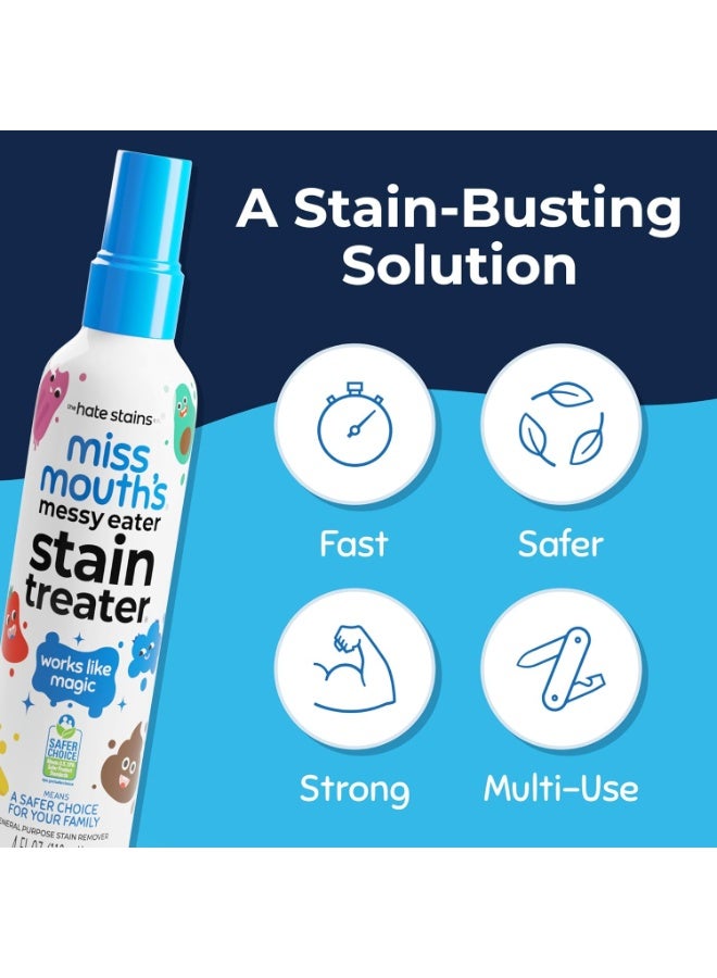 Messy Eater Stain Treater Spray 2 Pack 118ml Each Powerful Food And Baby Stain Remover For Clothes Bibs Upholstery Carpets And Fabrics Fast Acting Family Safe Cleaning Solution - Image 3