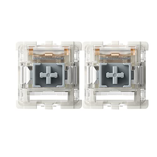 kutethy Gateron G Silver Pro Switches pre-lubed 3pin RGB SMD Linear Dust-Proof Single Spring Switch for Gaming Mechanical Keyboard (72 Pcs, Silver) - Image 1
