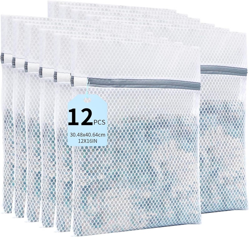 24PCS 12X16IN Laundry Bags Mesh Wash Bags for Strong Zipper - Image 1