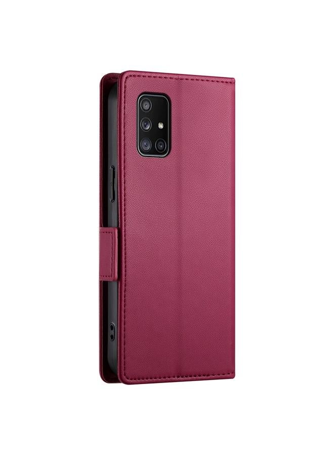 S-TOP Case For Samsung Galaxy A71 4G Side Buckle Magnetic Frosted Leather Phone Case - Image 3