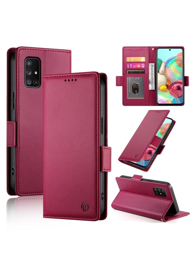 S-TOP Case For Samsung Galaxy A71 4G Side Buckle Magnetic Frosted Leather Phone Case - Image 1
