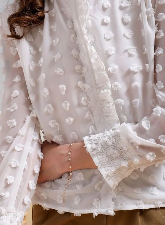 Freehand  Women Regular Fit Textured Shirt Collar Long Sleeve Shirt  | Best Price UAE