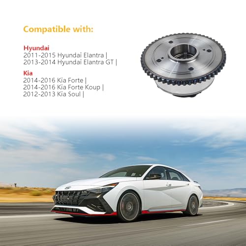 LLNSEAUTO Engine Timing CVVT Camshaft Sprocket Gear Exhaust | Fit for Hyundai Elantra 2011-2015, Elantra GT 2013-2014, Kia Forte Koup 2014-2016, Soul 2012-2013 | OE# 24370-2E010 243702E010 - Image 3
