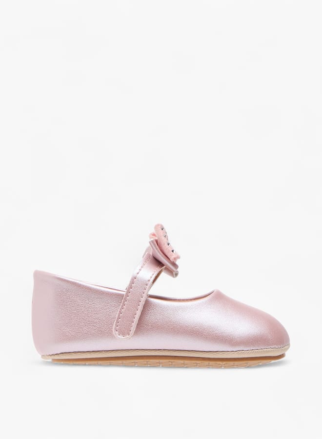 Barefeet Girls Bow Accent Booties with Hook and Loop Closure  - Image 3