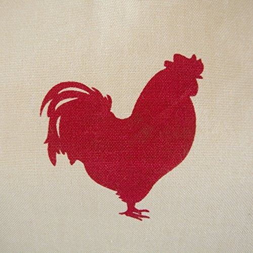 DII Women's Spring & Summer Apron Collection Adjustable, Two Large Pockets & Extra Long Ties, One Size Fits Most, Red Rooster - Image 3