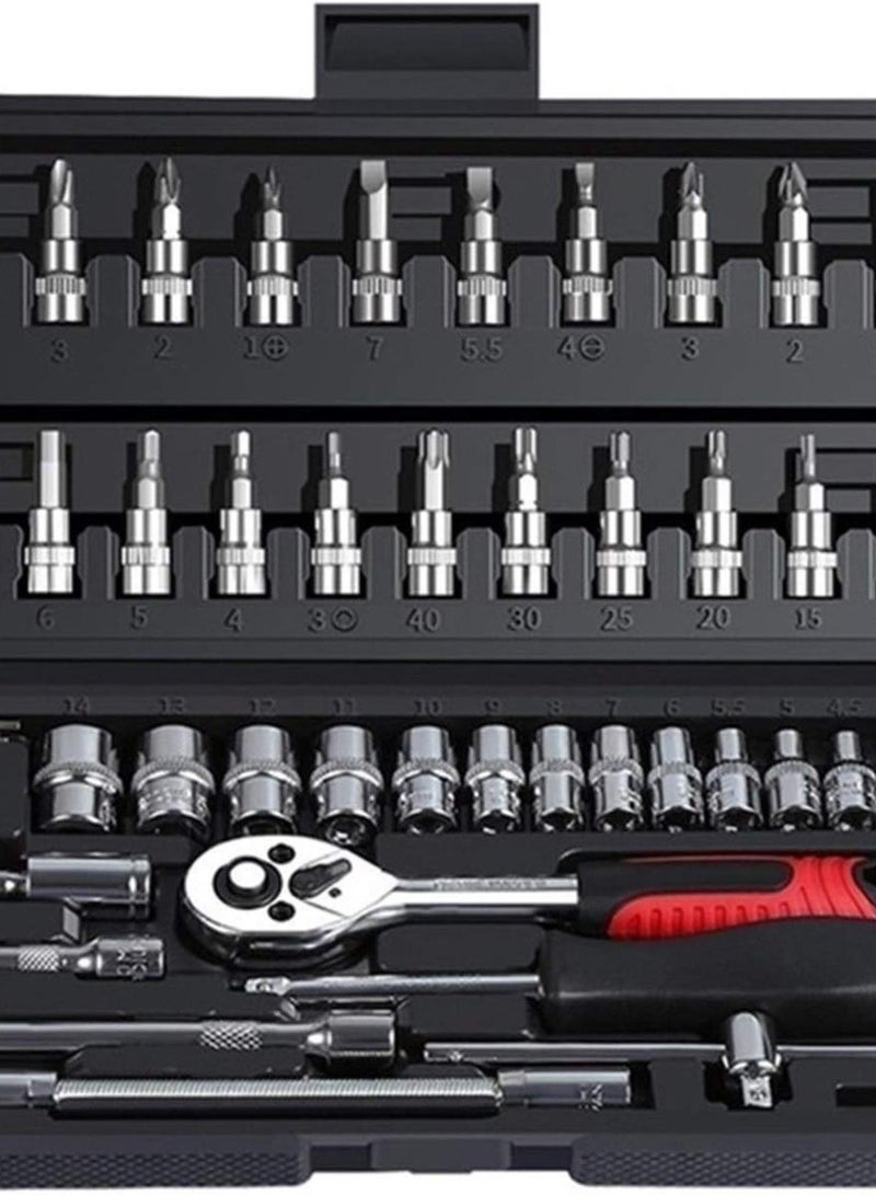 GGOOT Hardware Tool Socket Set Universal Car Repair Tool Ratchet Set Torque Wrench Combination Bit a Set of Keys Multifunction DIY toos  - Image 1