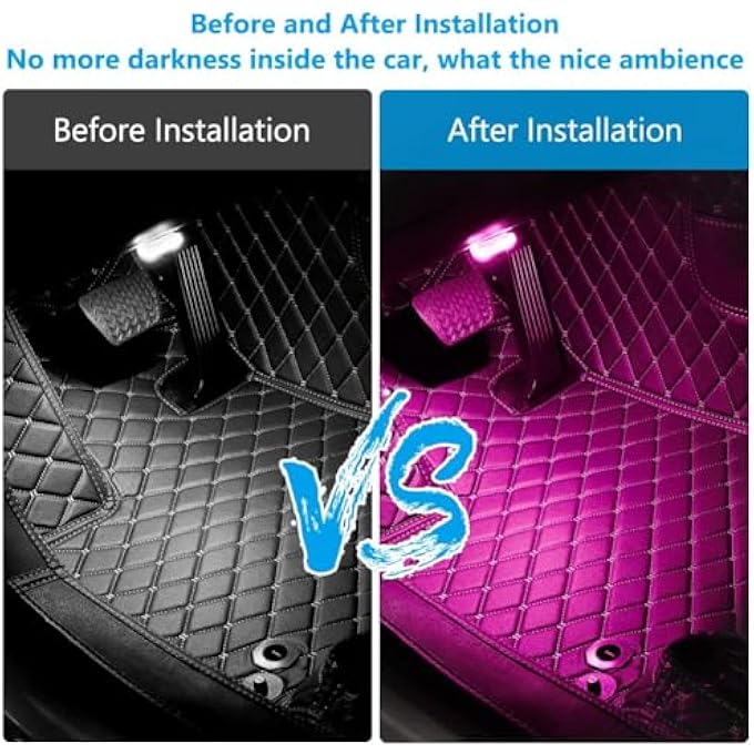 KASTWAVE Interior Car Lights 2 Pack Car Atmosphere Lights Rechargeable Led Touch Lights 7 Colors  3 Lighting Effects Unlimited Diy Color Car Decorative Lights For Car Home Party - Image 5