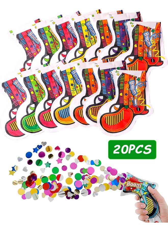 HS 20PCS Handheld Automatic Inflatable Small Salute Cannon, Party Toy, Multicolor Confetti Ribbon, Safe Eco-Friendly Party Supplies, Weddings, Graduations, Parties and Celebrations - Color Randomly - Image 1